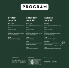 Programme Festival canadien de la taille de pierre 2024
